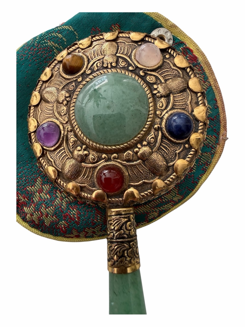 Vintage Green Multi-Stone Decorative Hand Mirror - Vintage - Picture 2 of 4